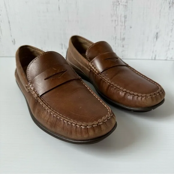 Ecco | Shoes | Ecco Genuine Brown Leather Loafers Size 42  display picture 1